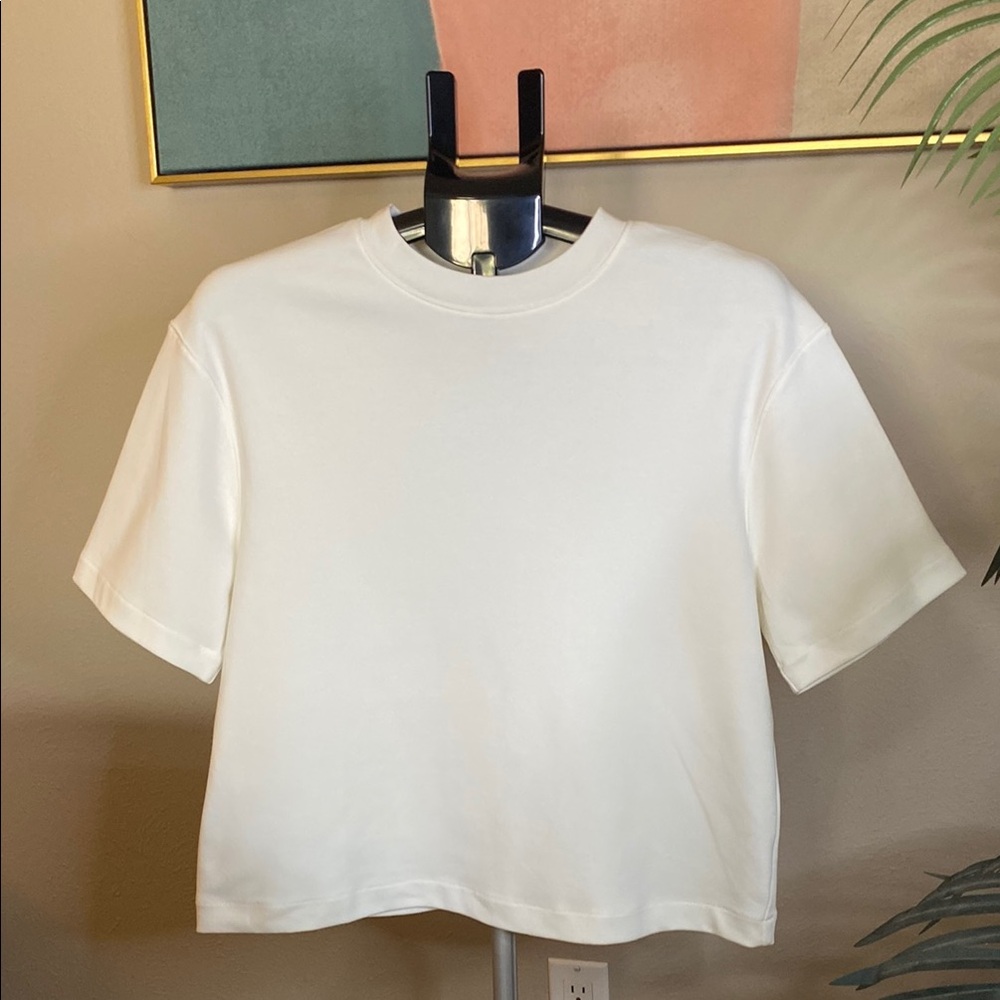 Prologue White Boxy Short Sleeve Top